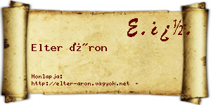 Elter Áron névjegykártya