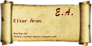 Elter Áron névjegykártya